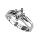 Anillo de Compromiso en Oro Blanco 14K con Circonia -  Talla:8/ FJ716-14W-CZ-8