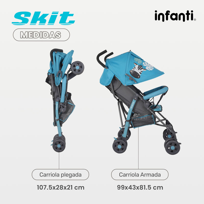 Carriola de Bast&oacute;n Skit Safari Azul image number null