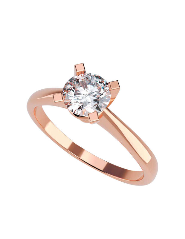 Anillo de Compromiso en Oro de 14K con Circonia... image number null