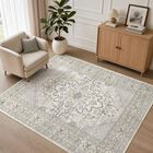 Alfombra Tortania 147x178 Cm Lavable Boho Beige Lino