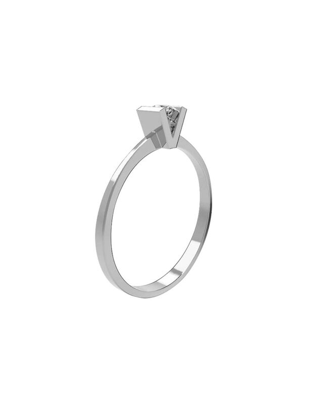 Anillo de Compromiso en Oro Blanco 14K con Circ... image number null