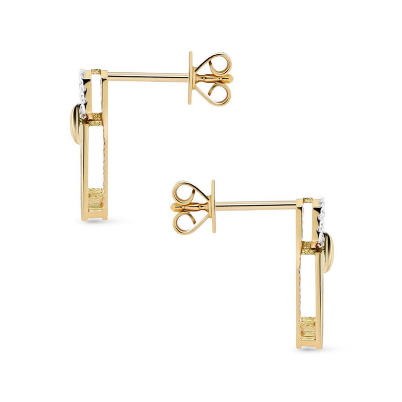 Aretes De Oro Amarillo 14K Con 4Pts De Diamante image number null