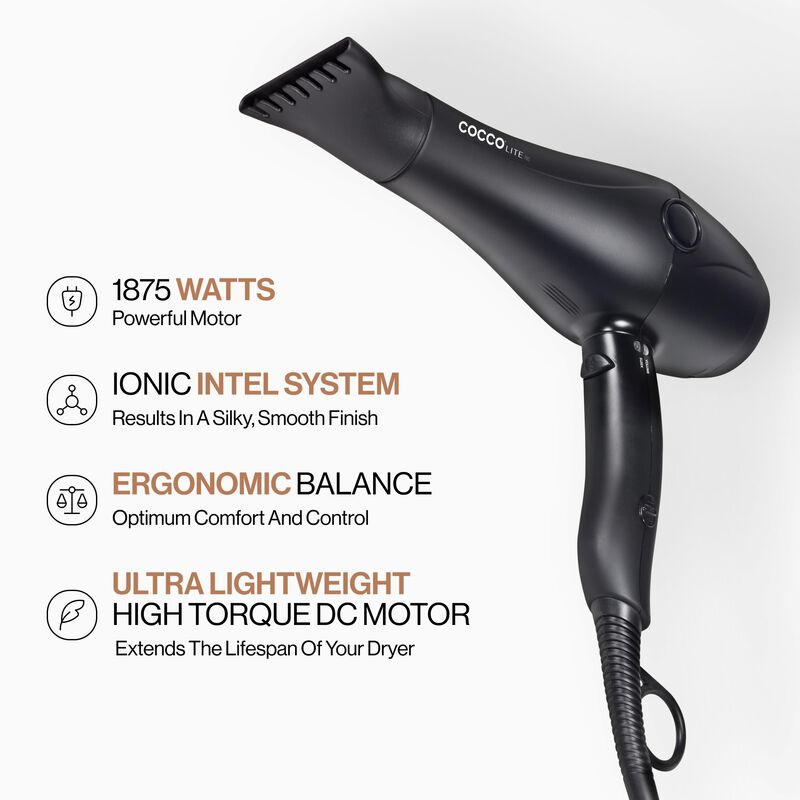 Secador De Pelo Cocco Lite Pro Xl I&oacute;nico Negro image number null