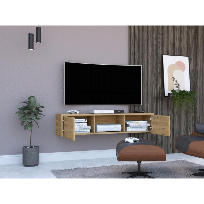 Mesa Para Tv Flotante Gleid  Macadamia Virtual ... image number null