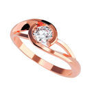 Anillo de Compromiso en Oro Rosa 10K con Circonia -  Talla:4/ FJ798-10R-CZ-4