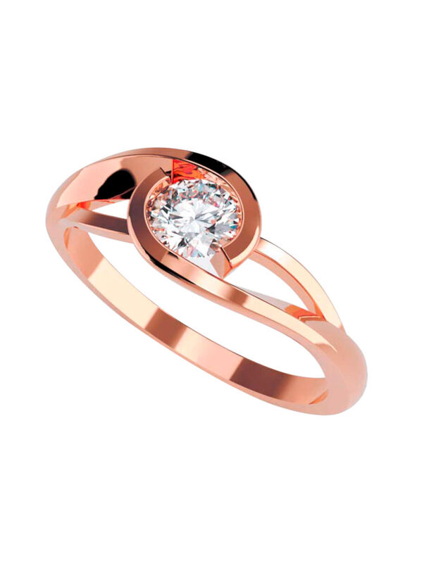 Anillo de Compromiso en Oro Rosa 10K con Circon... image number null