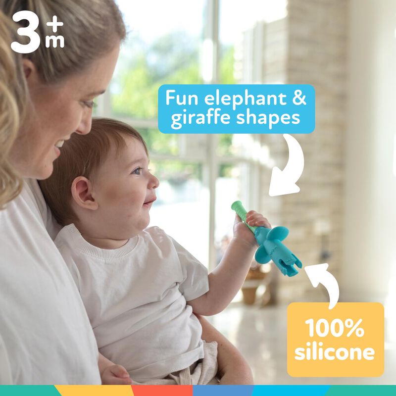 Pack De 2 Mordedores Nuby Elefante Y Jirafa Par... image number null