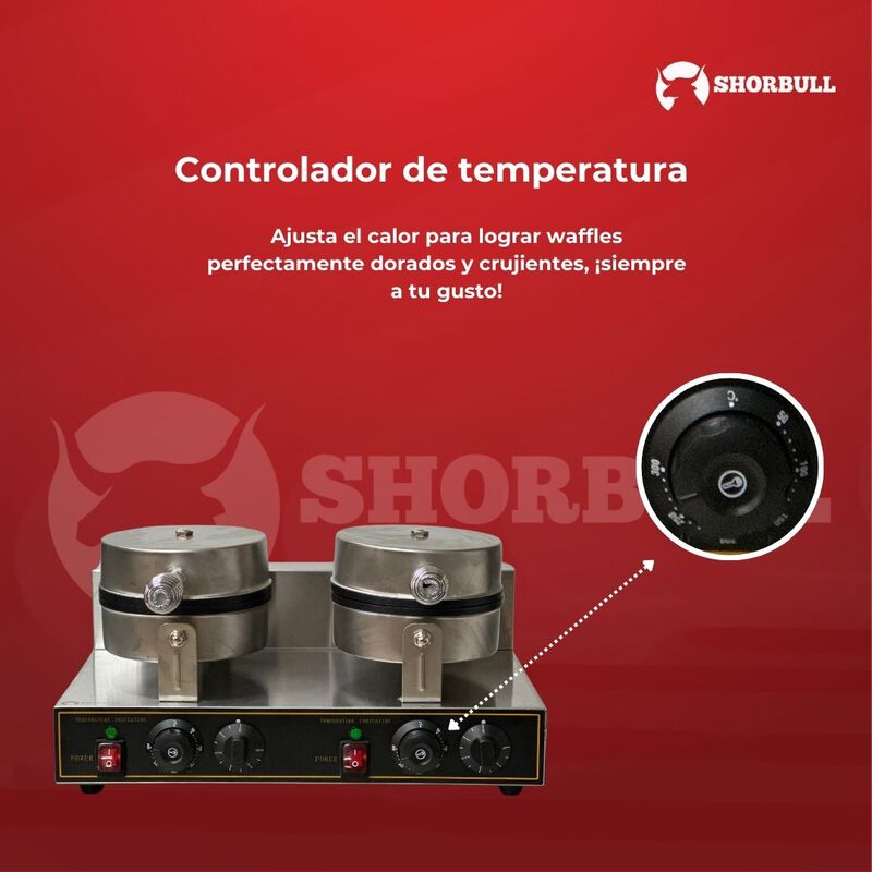 Wafflera Doble Industrial  el&eacute;ctrica  Shorbull ... image number null