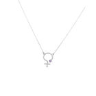 Dije Oro Blanco 14k Zirconia Amatista Edici&oacute;n Luz | Bizzarro