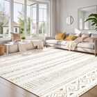 Alfombra Cotiled Para Sala De Estar Grande, 240 X 300 Cm, Color Marr&oacute;n Y Crema