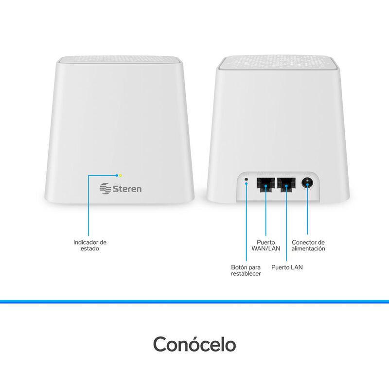 Sistema Smart Wi-Fi MESH doble, 2,4 GHz y 5 GHz... image number null