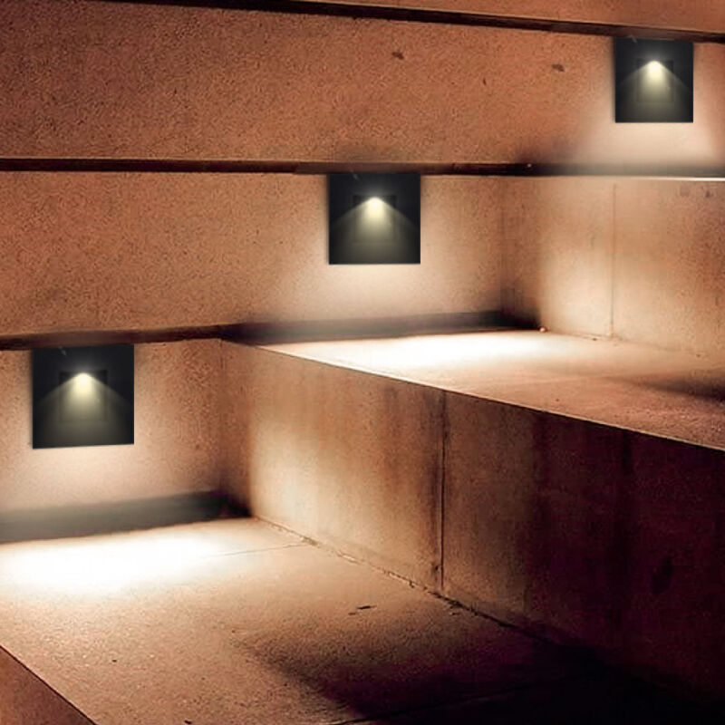 Lampara Empotrado En Pared Color Negro 3w Luz C... image number null