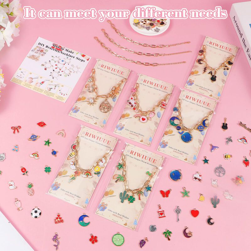 Kit De Pulseras Y Collares Con Dijes Riwiuue 59... image number null
