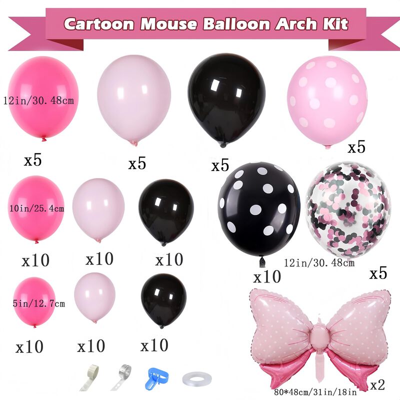 Set De Globos Glasnes 91 cm Lazo Rosa Para Deco... image number null