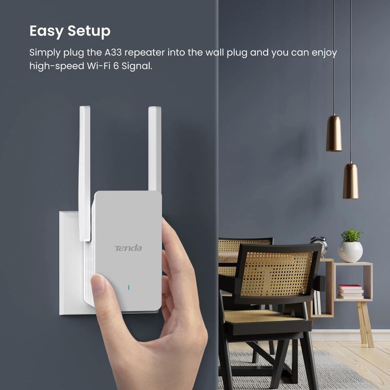 Extensor Wifi Tenda A33 Ax3000 De Doble Banda C... image number null