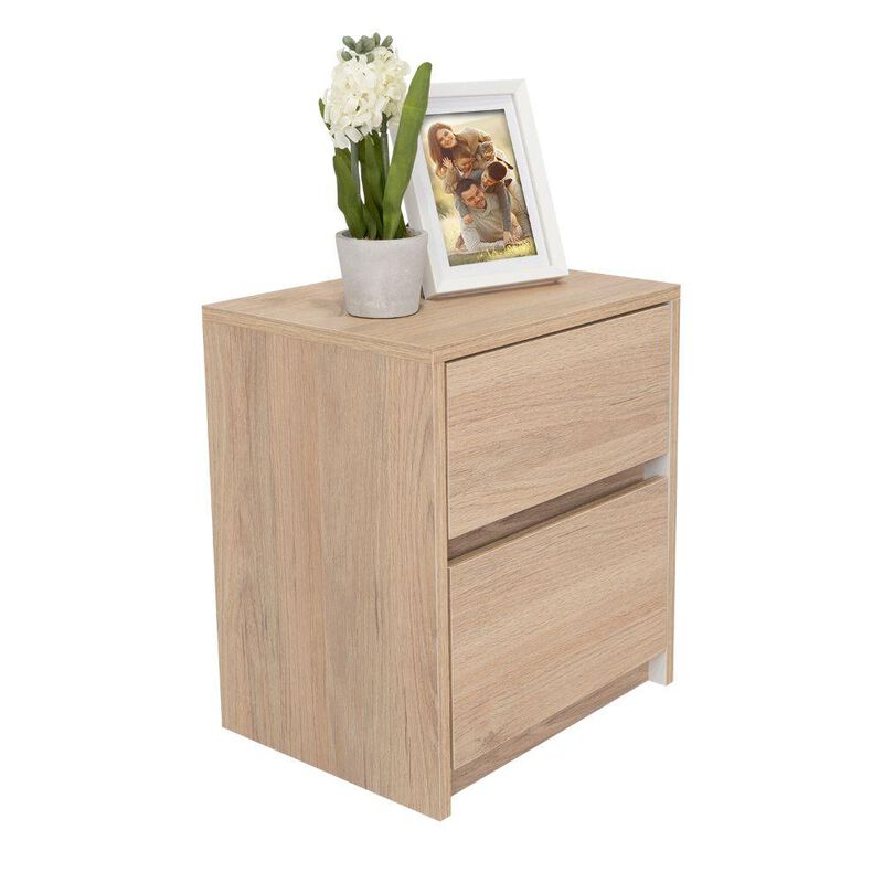 Bur&oacute; Ozzan Beige y Blanco Con Dos Cajones Virtu... image number null