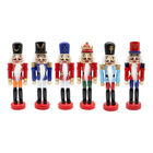 Set 6 Cascanueces D Madera 12cm Diferentes Colores Navide&ntilde;os