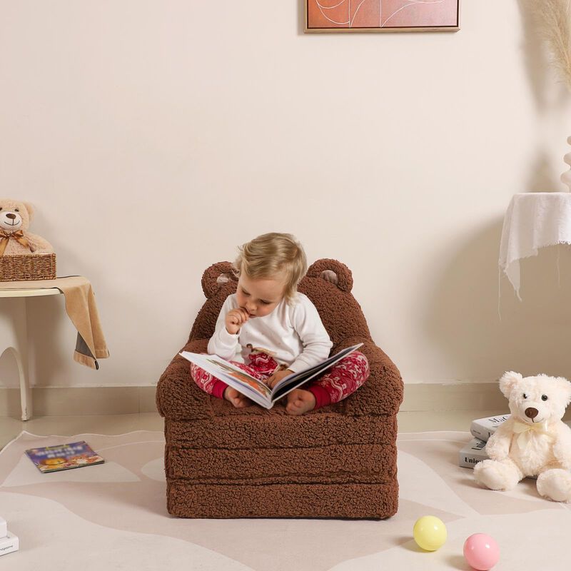 Sof&aacute; Plegable Para Ni&ntilde;os Momcaywex Sherpa Teddy... image number null