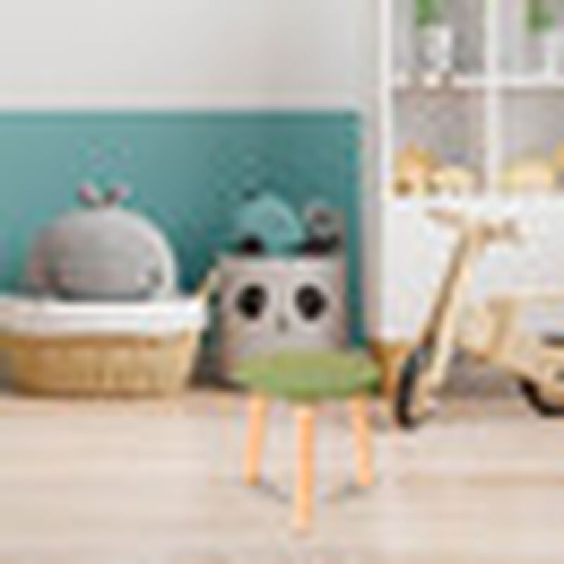 Banquito de Madera para Ni&ntilde;os- Redondo - Verde image number null