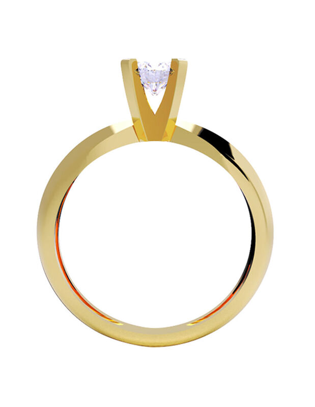 Anillo de Compromiso en Oro Amarillo 14K con Ci... image number null