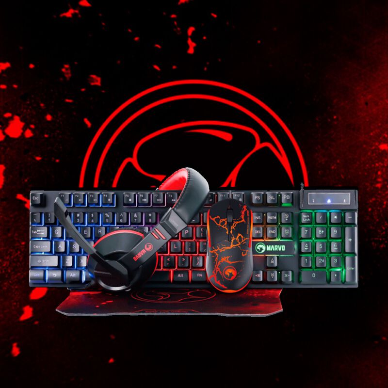 Set Gamer CM-409 Marvo 4 en 1 Teclado Headset M... image number null