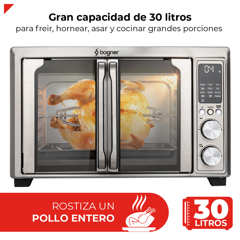Bogner Horno Freidora De Aire Acero Inox 30L Ba... image number null