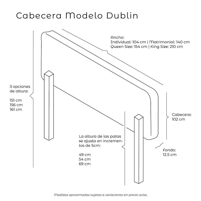 Cabecera Individual Dicasa Dublin Azul Marino image number null