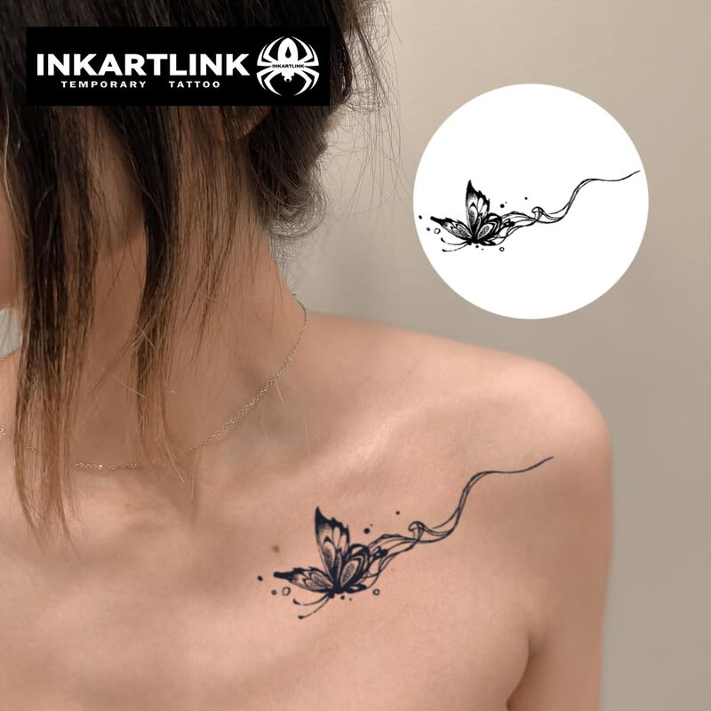 Set De Tatuaje Temporal Inkartlink Mariposa Vol... image number null