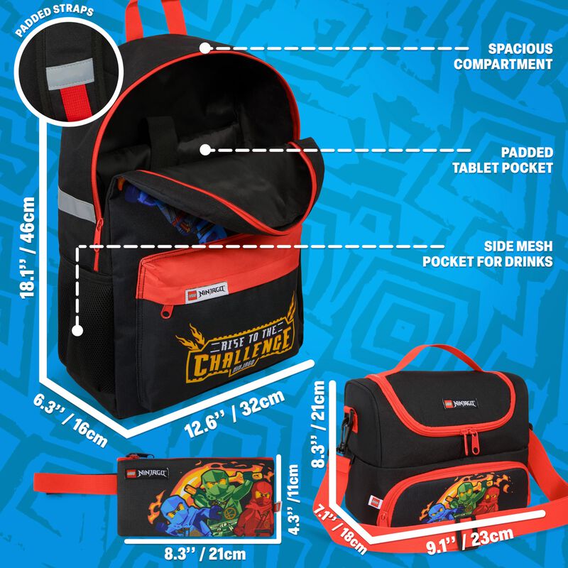 Set De Mochila Get Trend Lego Ninjago De 3 Piez... image number null