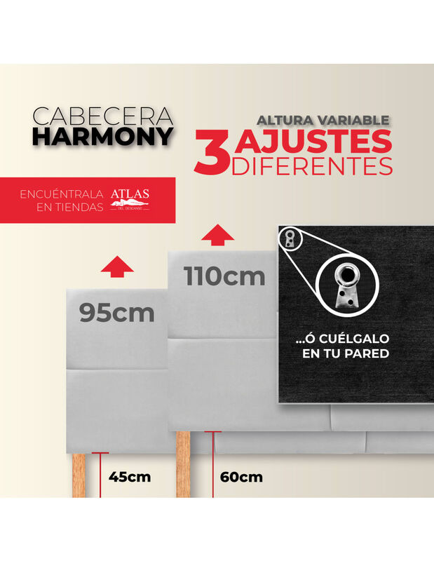 Cabecera Matrimonial Harmony Cuadros y  3 Ajust... image number null