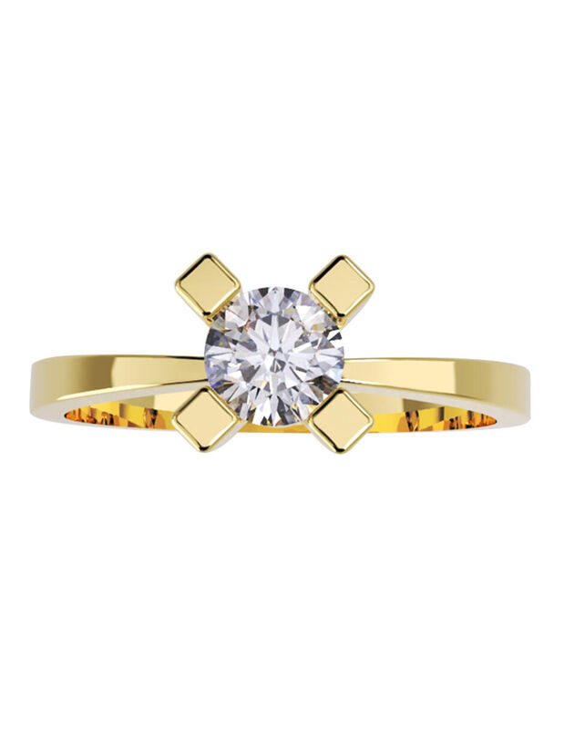 Anillo de Compromiso de 14K con Diamante de Lab... image number null