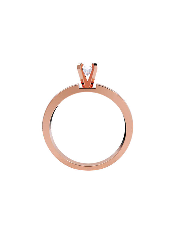 Anillo de Compromiso en Oro de 14K con Circonia... image number null