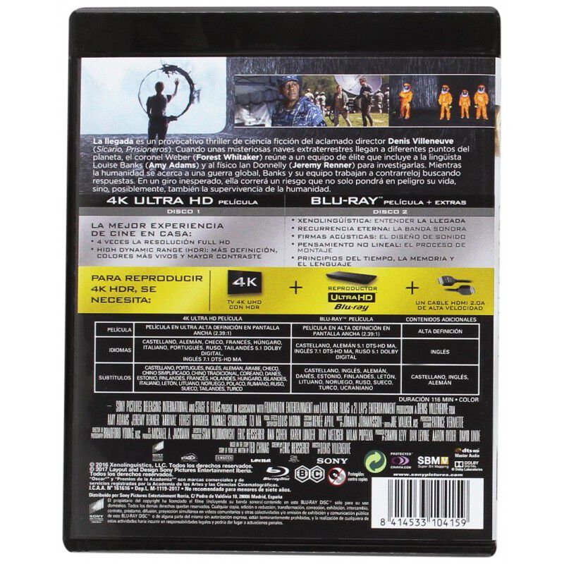 La Llegada [4k Uhd,blu-ray] (2016) Arrival image number null