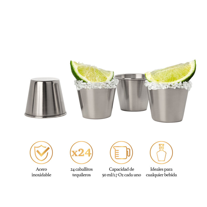 24 Caballitos Tequileros Acero Inoxidable WHISK... image number null