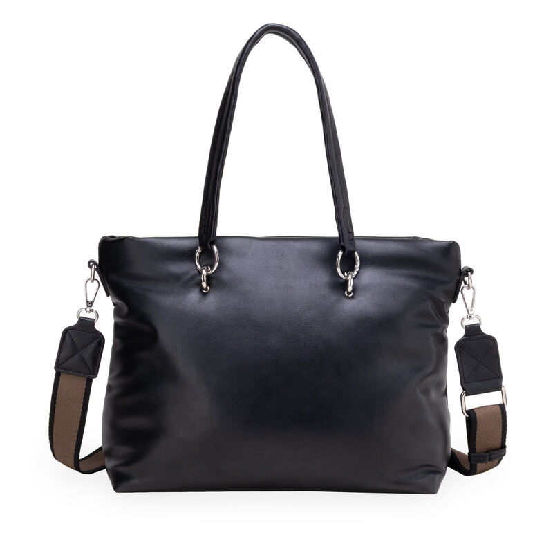 Bolsa Tote Grande Con Tassel Color Negro image number null