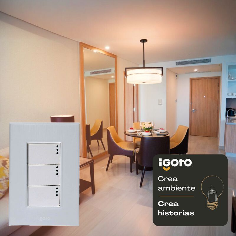 10 Pack Placa de 3 M&oacute;dulos 3 Apagadores de 1 M&oacute;... image number null