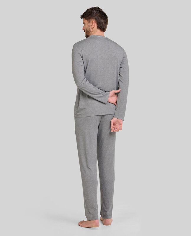 Pijama Modal con Escote en Pico Gris image number null