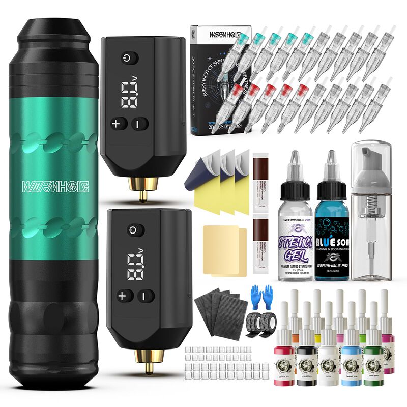 Kit De M&aacute;quina De Tatuaje Inal&aacute;mbrico Wormhole ... image number null