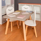 Mesa Rectangular Amplia de Madera para Niños Y Niñas-Gris Claro