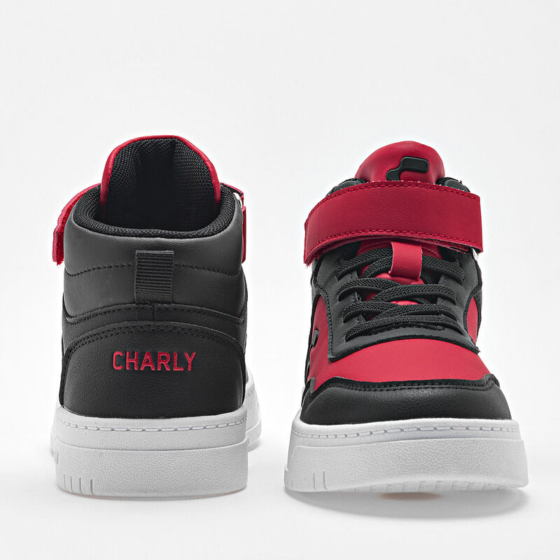 Charly Tenis urbano para ni&ntilde;o rojo negro, aguje... image number null