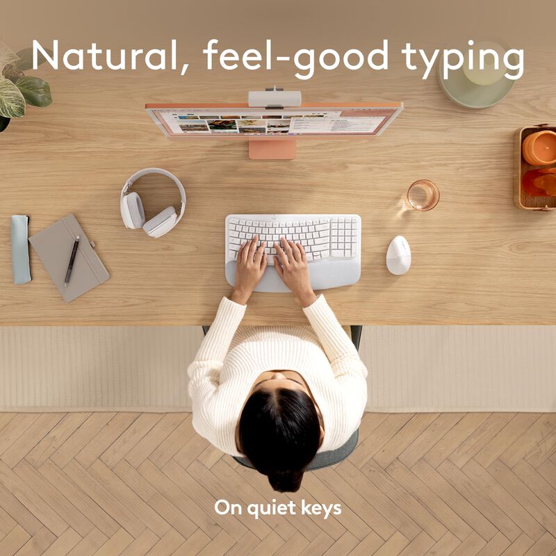 Teclado Ergon&oacute;mico Inal&aacute;mbrico Logitech Wave Ke... image number null