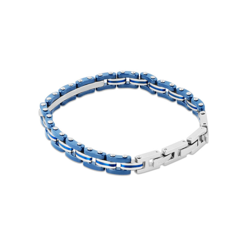 Pulsera De Acero En Color Azul Y Blanco Para Ca... image number null