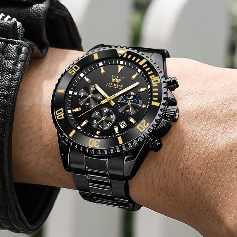 Reloj Olevs Fashion Para Hombre Cron&oacute;grafo De A... image number null