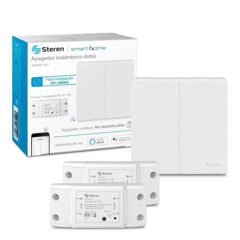Apagador inal&aacute;mbrico RF cin&eacute;tico doble image number null