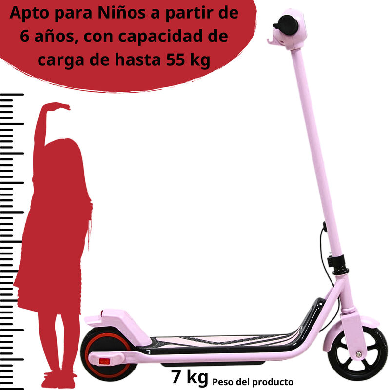 Scooter El&eacute;ctrico Para Ni&ntilde;os Con Luces Led Bate... image number null