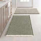 Alfombras De Ba&ntilde;o Miulee Waffle, Juego De 2 Unidades, Antideslizantes Y Lavables, Color Verde