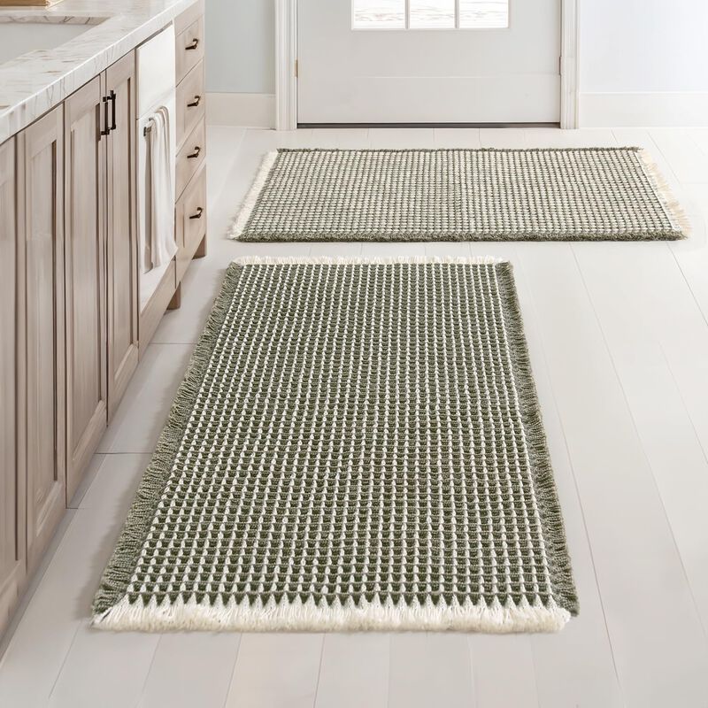 Alfombras De Ba&ntilde;o Miulee Waffle, Juego De 2 Uni... image number null