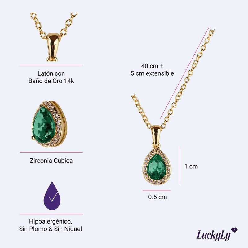 Collar Oro 14k Zirconia Cúbica Regalos Joyería ... image number null
