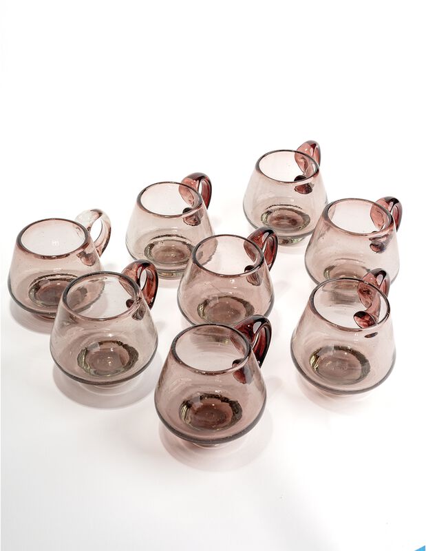 Tazas Set de 8 Tazas de Vidrio Soplado Amatista... image number null