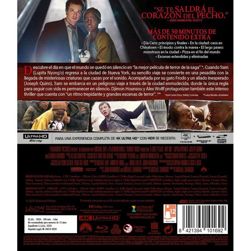 Un lugar tranquilo: D&iacute;a 1 [4K UHD, Blu-ray] (20... image number null